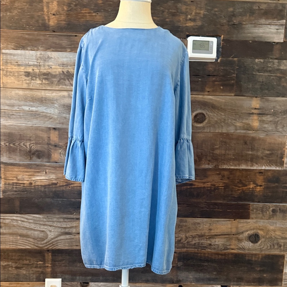 Zara Light Blue Long Sleeve Dress XL